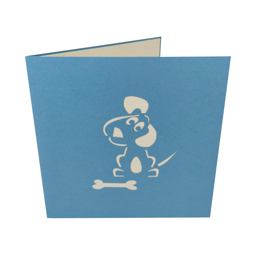 Blue Kennel & Dog 3D Pop Up Card UK