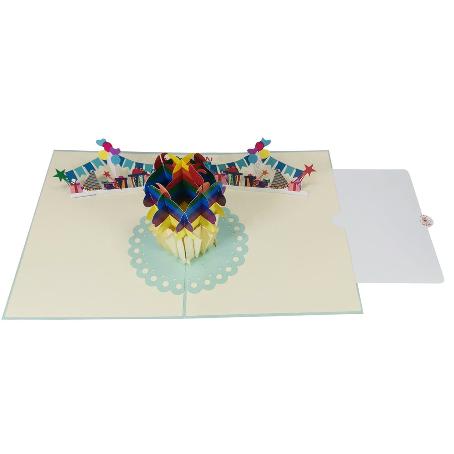 Rainbow Birthday Cupcake 3D Pop Up Card UK