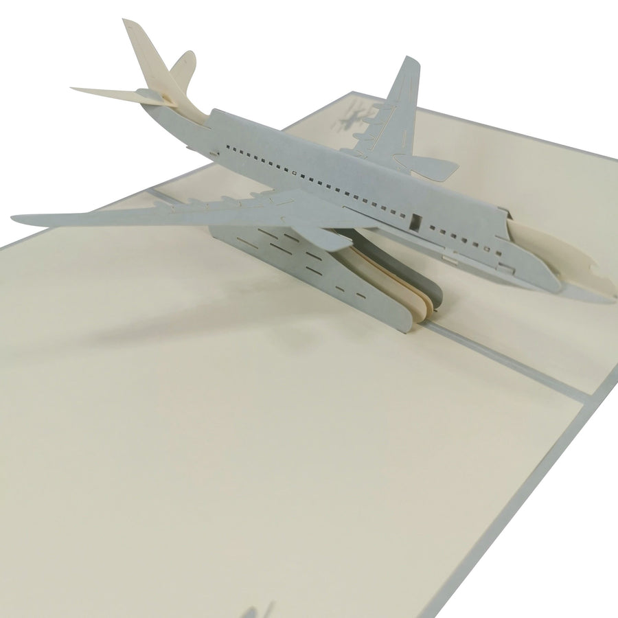 Aeroplane in Grey 3D Pop Up Card UK