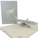 Aeroplane in Grey 3D Pop Up Card UK