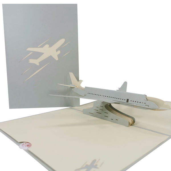Aeroplane in Grey Pop-Up Card
