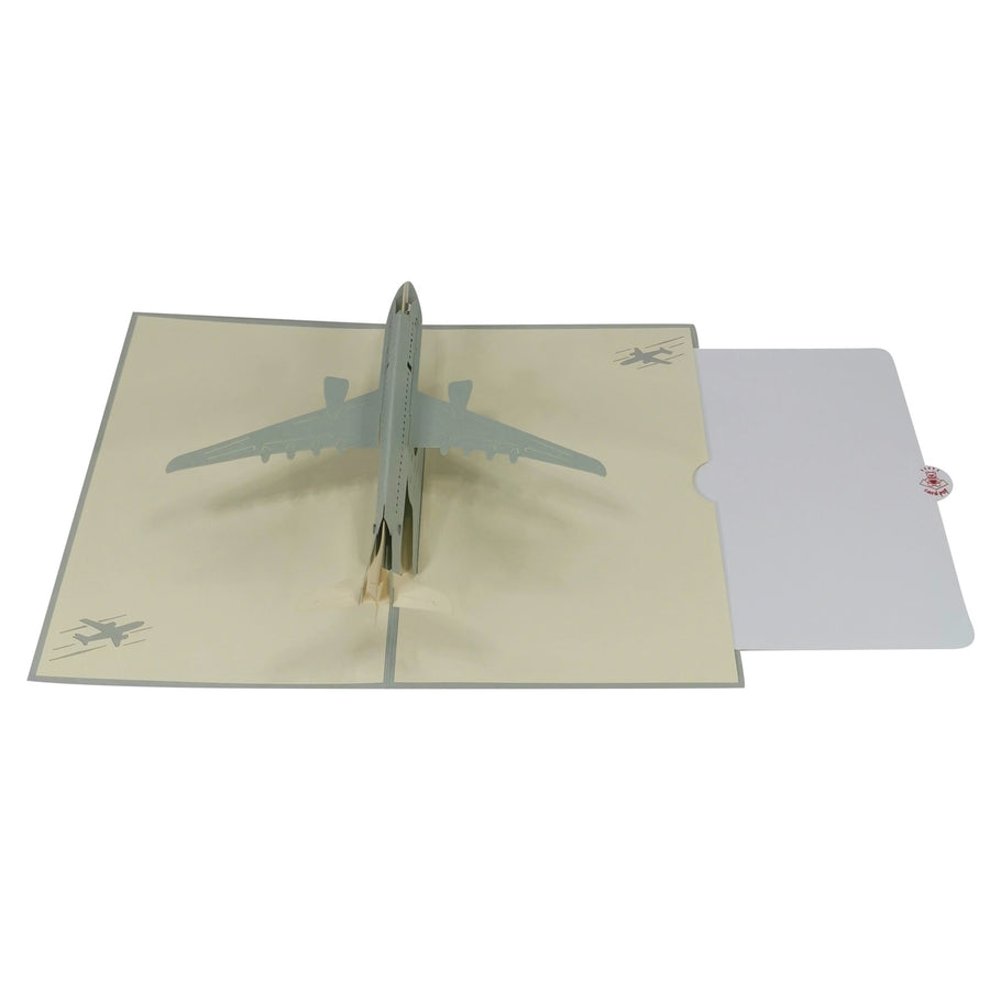 Aeroplane in Grey 3D Pop Up Card UK