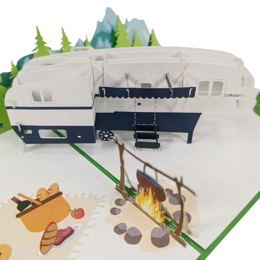 RV Motorhome Caravan 3D Pop Up Card UK
