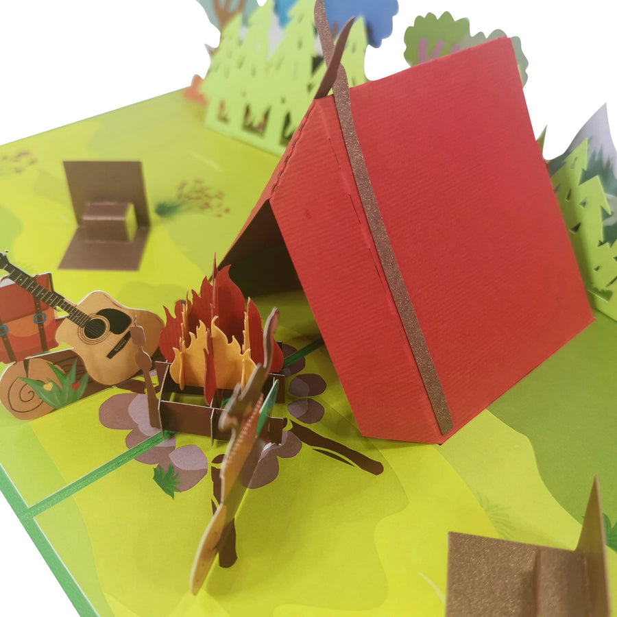 The Great Outdoors Camping 3D Pop Up Card UK
