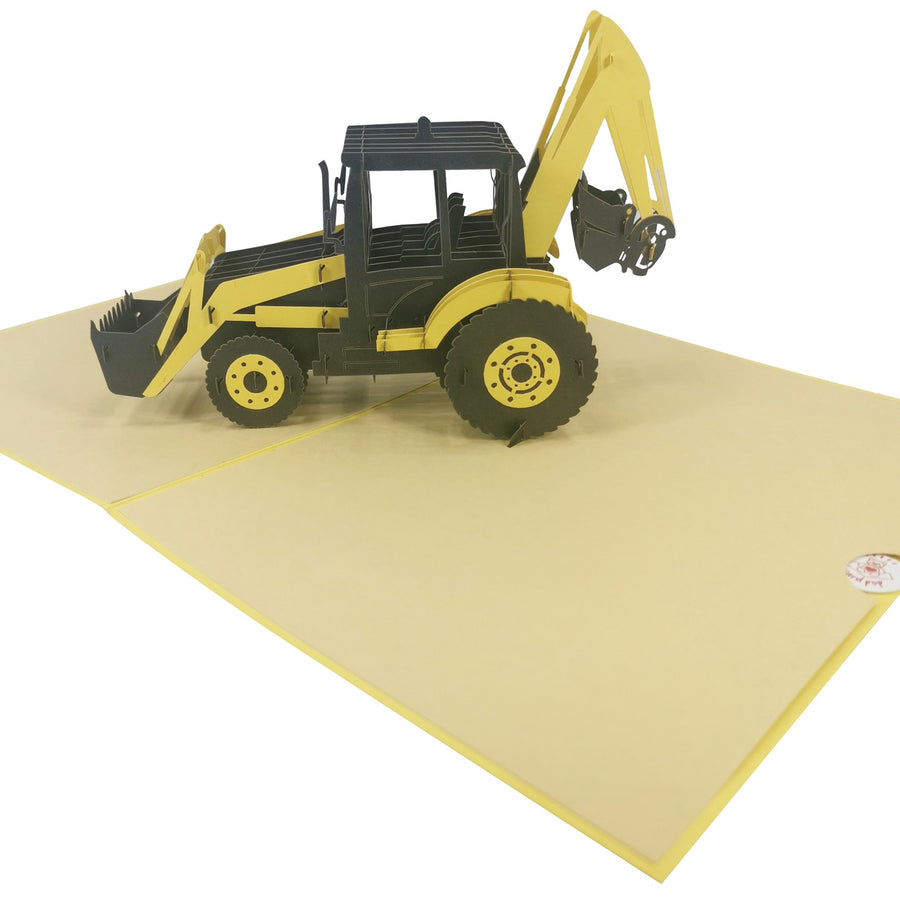 Backhoe Loader Digger 3D Pop Up Card UK