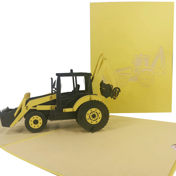 Backhoe Loader Digger Pop-Up Card