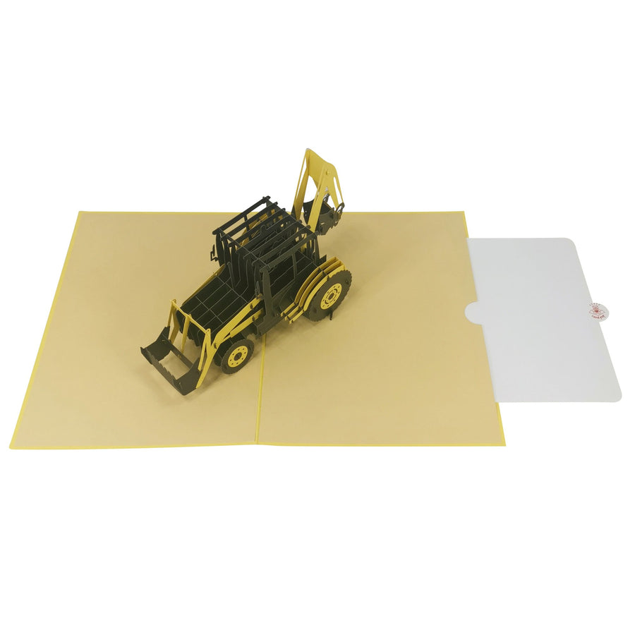 Backhoe Loader Digger 3D Pop Up Card UK