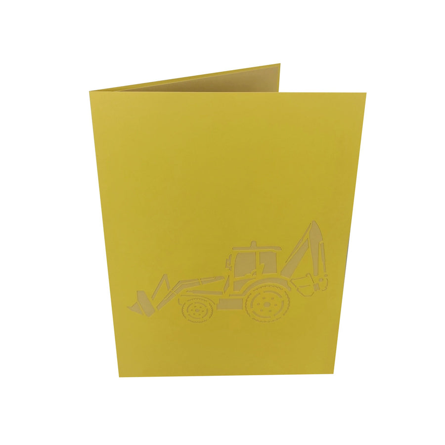 Backhoe Loader Digger 3D Pop Up Card UK