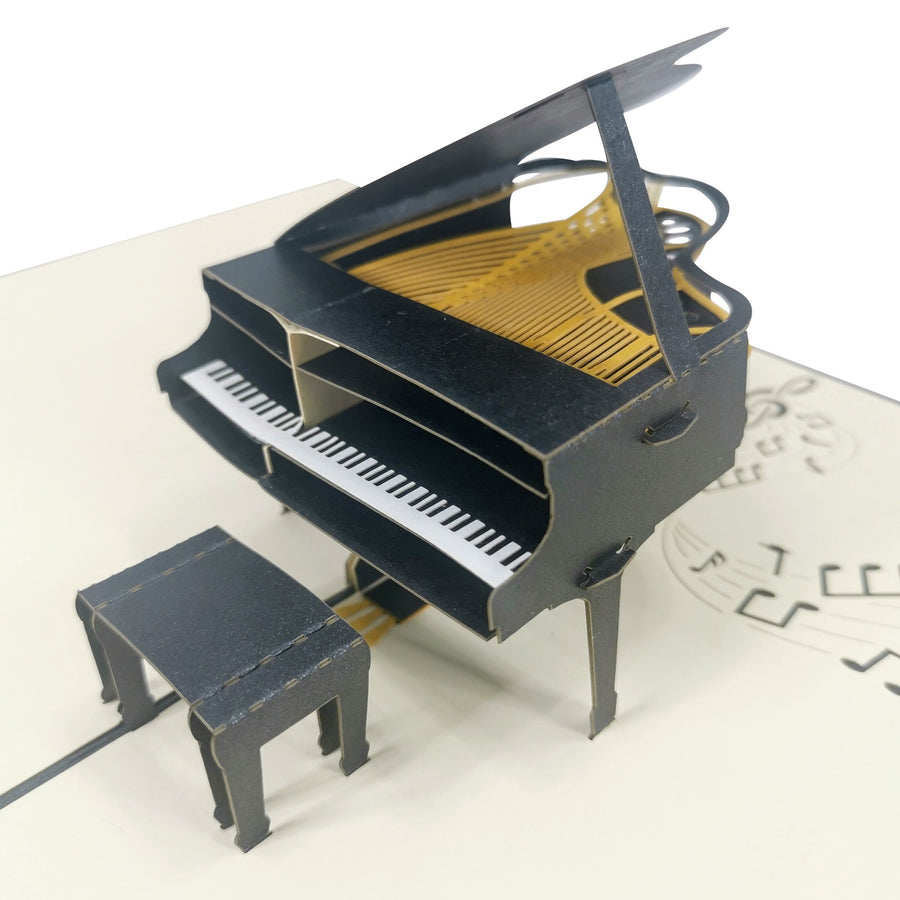 Black Grand Piano 3D Pop Up Card UK