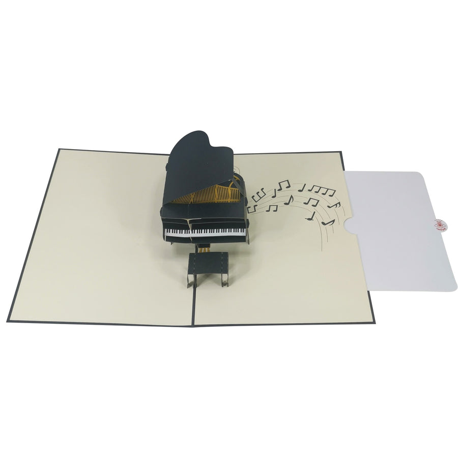 Black Grand Piano 3D Pop Up Card UK