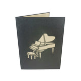 Black Grand Piano 3D Pop Up Card UK