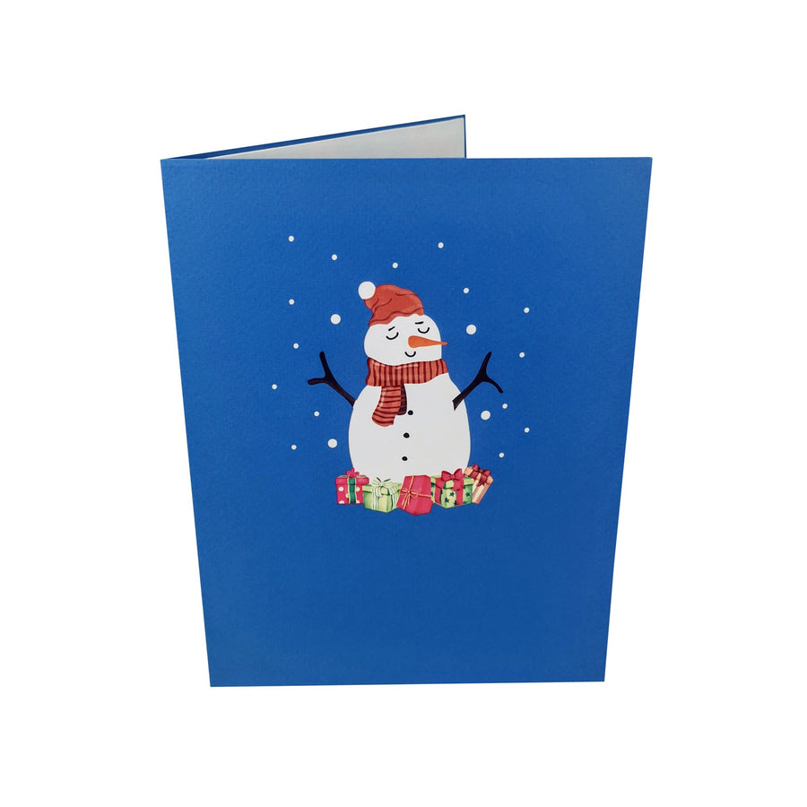 Family Playing With Snowman 3D Pop Up Christmas Card UK