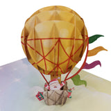 Santa Delivering Presents in Hot Air Balloon 3D Pop Up Christmas Card UK