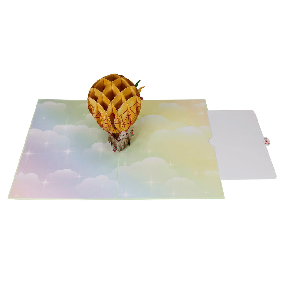 Santa Delivering Presents in Hot Air Balloon 3D Pop Up Christmas Card UK