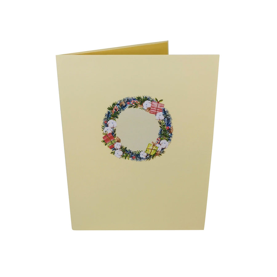 Merry Christmas Wreath 3D Pop Up Christmas Card UK