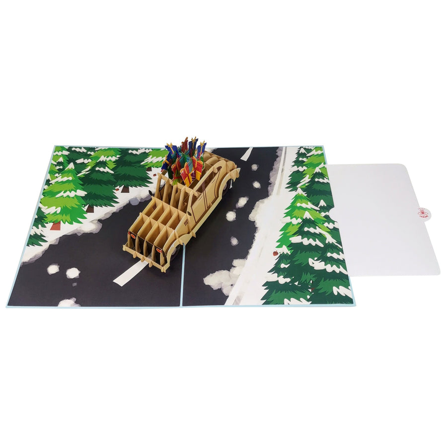 Driving Home For Christmas 3D Pop Up Christmas Card UK