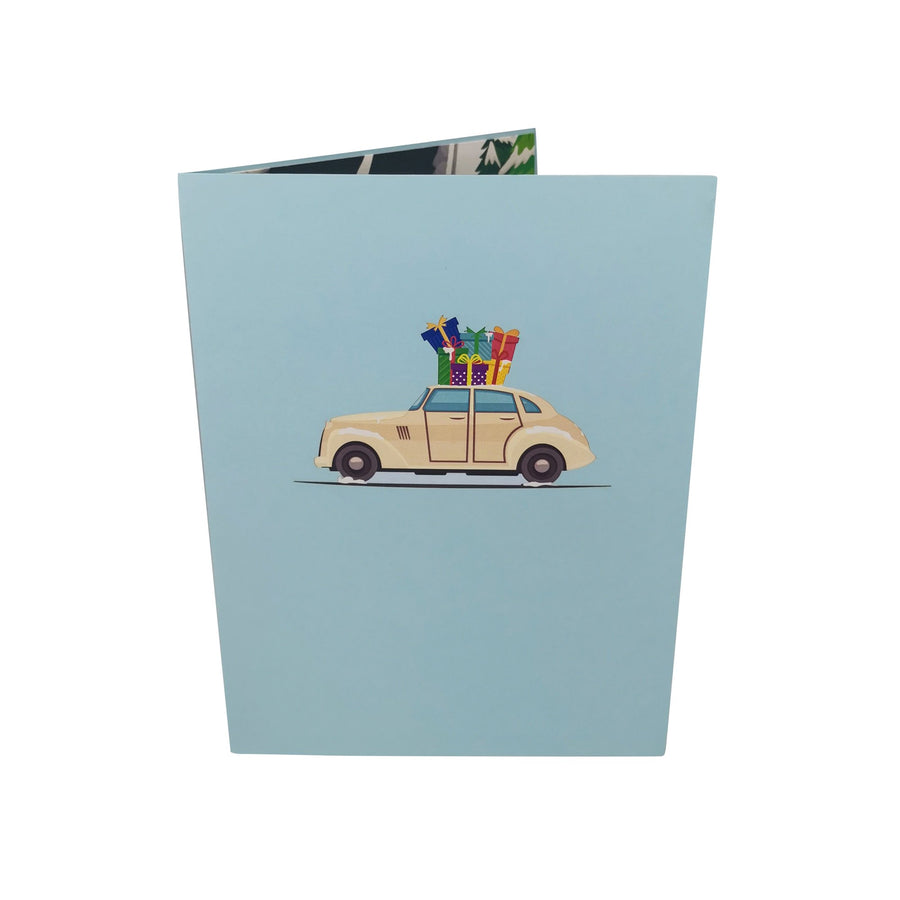 Driving Home For Christmas 3D Pop Up Christmas Card UK