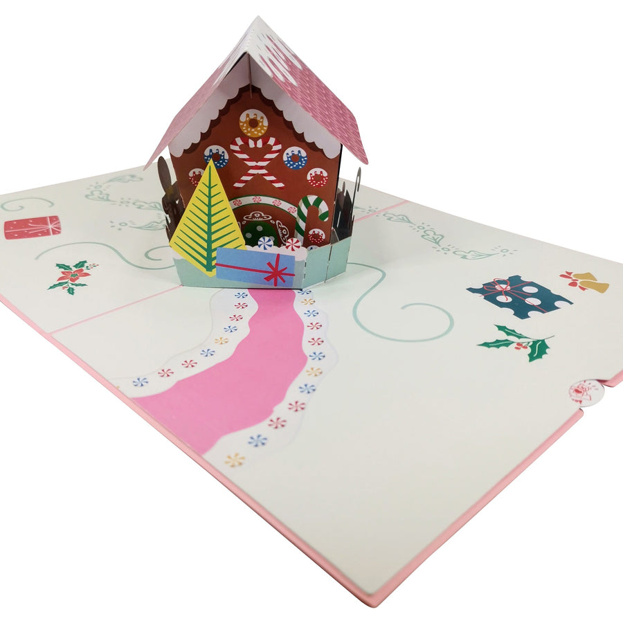 Christmas Gingerbread House 3D Pop Up Christmas Card UK