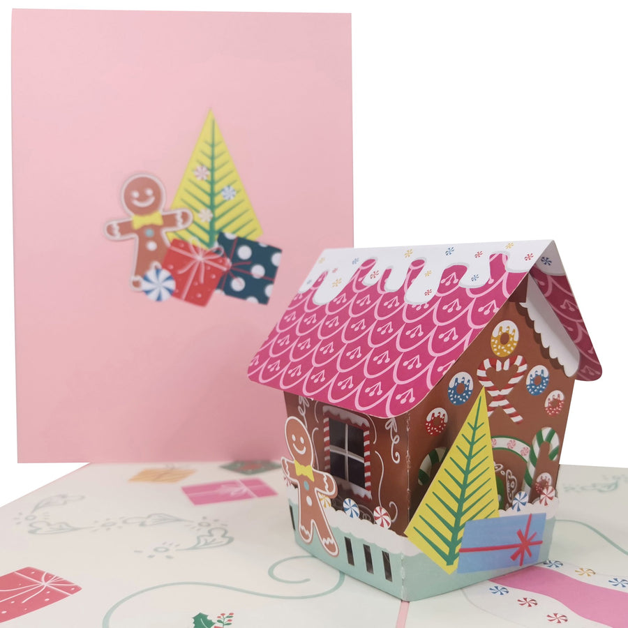 Christmas Gingerbread House 3D Pop Up Christmas Card UK
