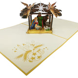 Traditional Nativity Scene 3D Pop Up Christmas Card UK