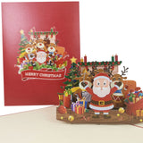 Santa Wishes a Musical Merry Christmas 3D Pop Up Christmas Card UK