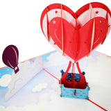 Heart Hot Air Balloon 3D Pop Up Card UK