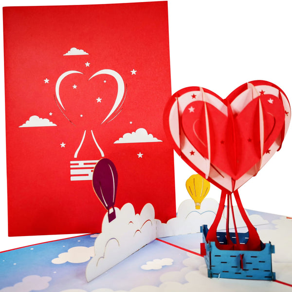 Heart Hot Air Balloon Pop-Up Card