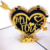'My Love' Heart 3D Pop Up Card UK