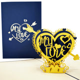 'My Love' Heart 3D Pop Up Card UK