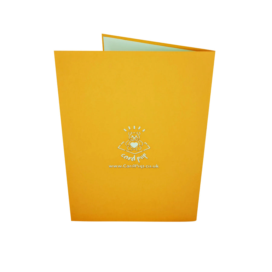 Orange Orchid Bloom 3D Pop Up Card