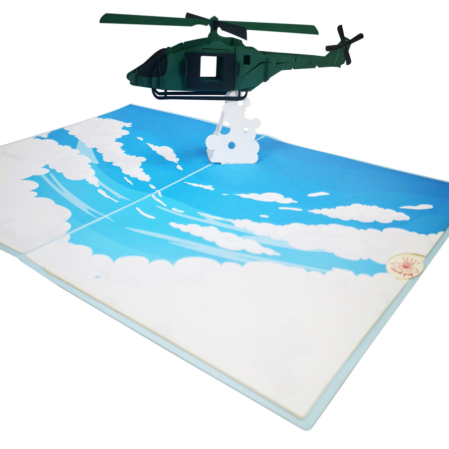 Military Helicopter 3D Pop Up Card UK