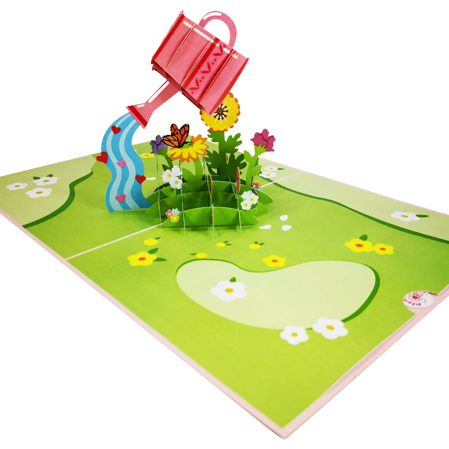 Mothers Day Watering Can Pop Up Card Uk