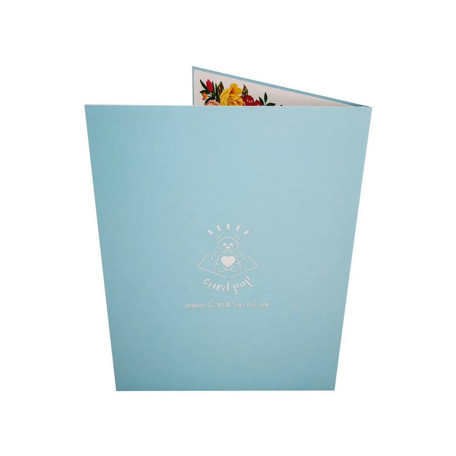 World's Best Mum Flower Trophy 3D Pop Up Card UK