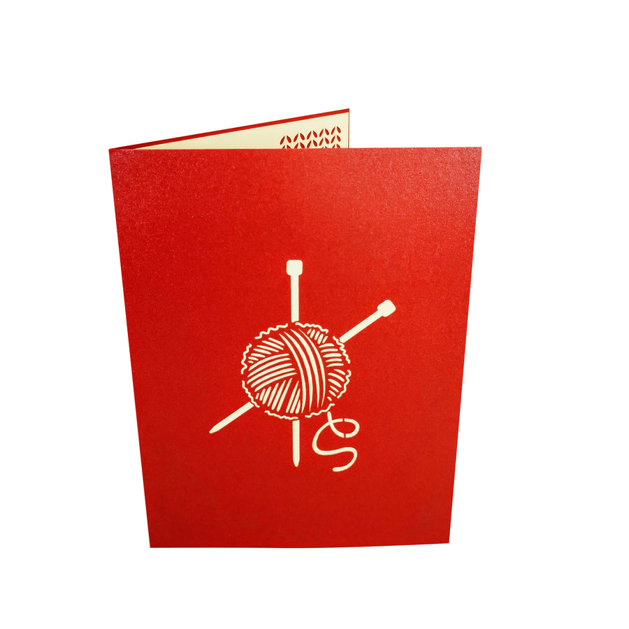 Knitting Basket 3D Pop Up Card UK