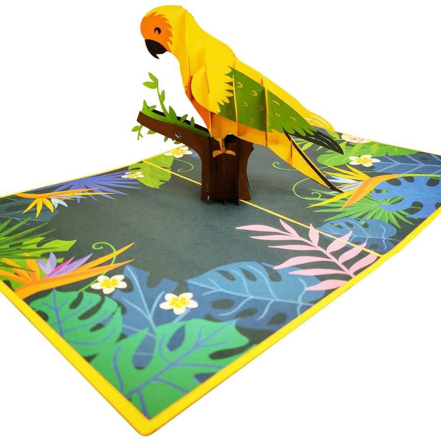 Sun Parakeet Parrot 3D Pop Up Card UK