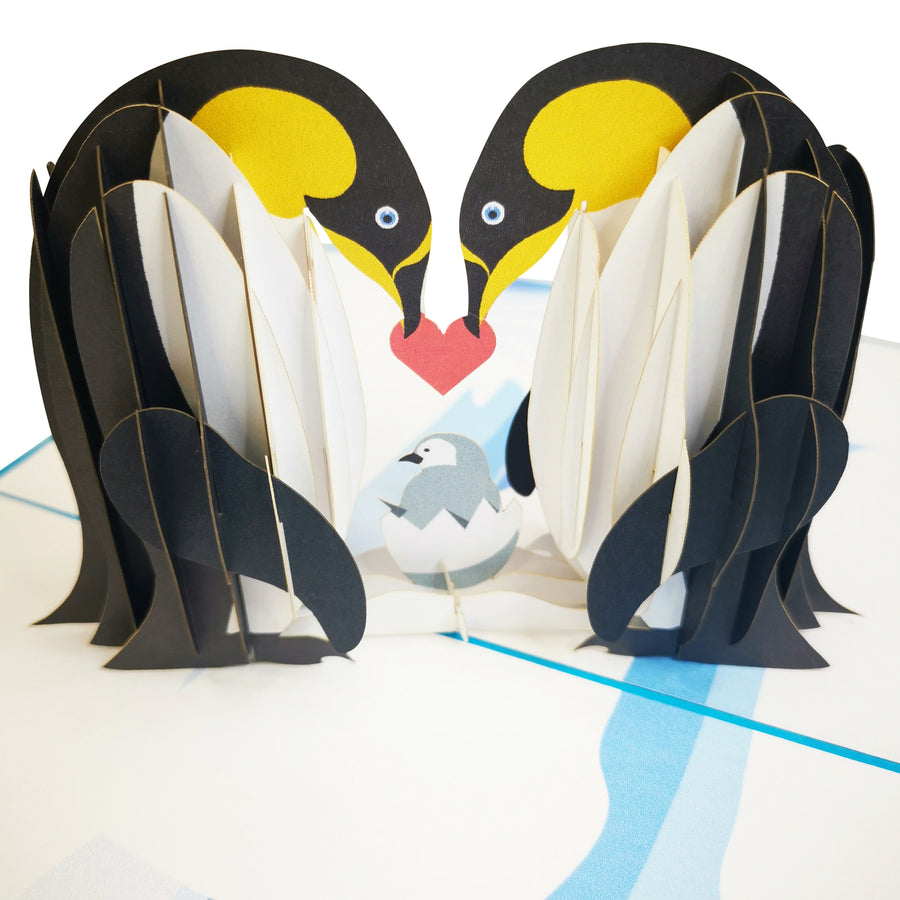Penguin Family 3D Pop Up Card UK