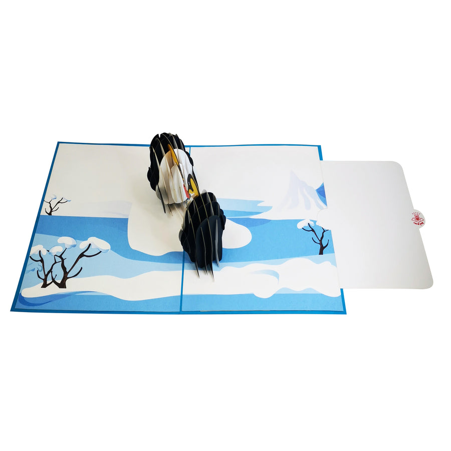 Penguin Family 3D Pop Up Card UK