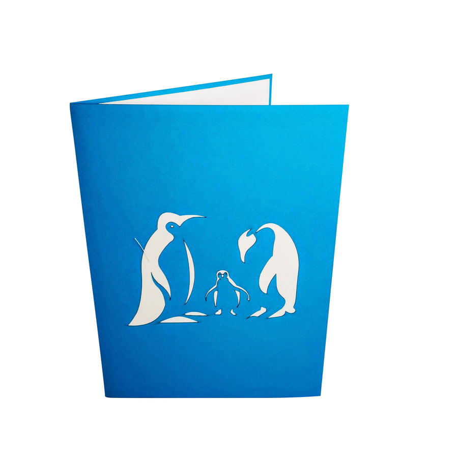 Penguin Family 3D Pop Up Card UK