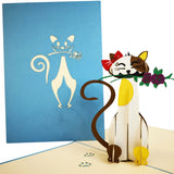 Flower Cat 3D Pop Up Card UK