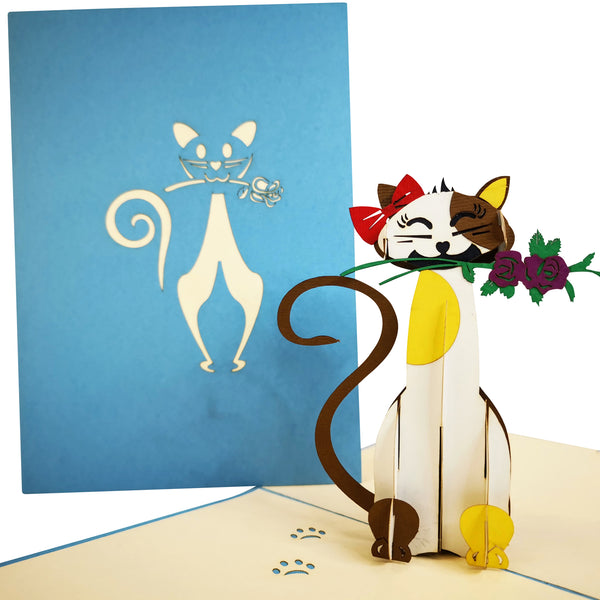 Flower Cat Pop-Up Card