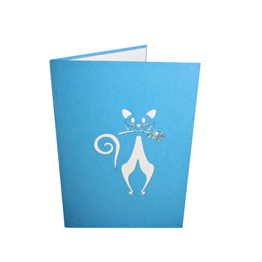 Flower Cat 3D Pop Up Card UK