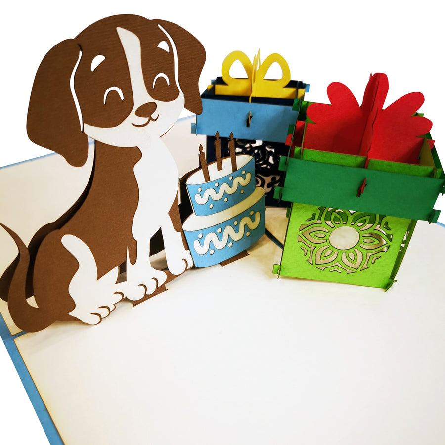 Birthday Dog 3D Pop Up Card UK
