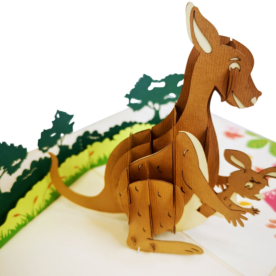 Kangaroo 3D Pop Up Card UK