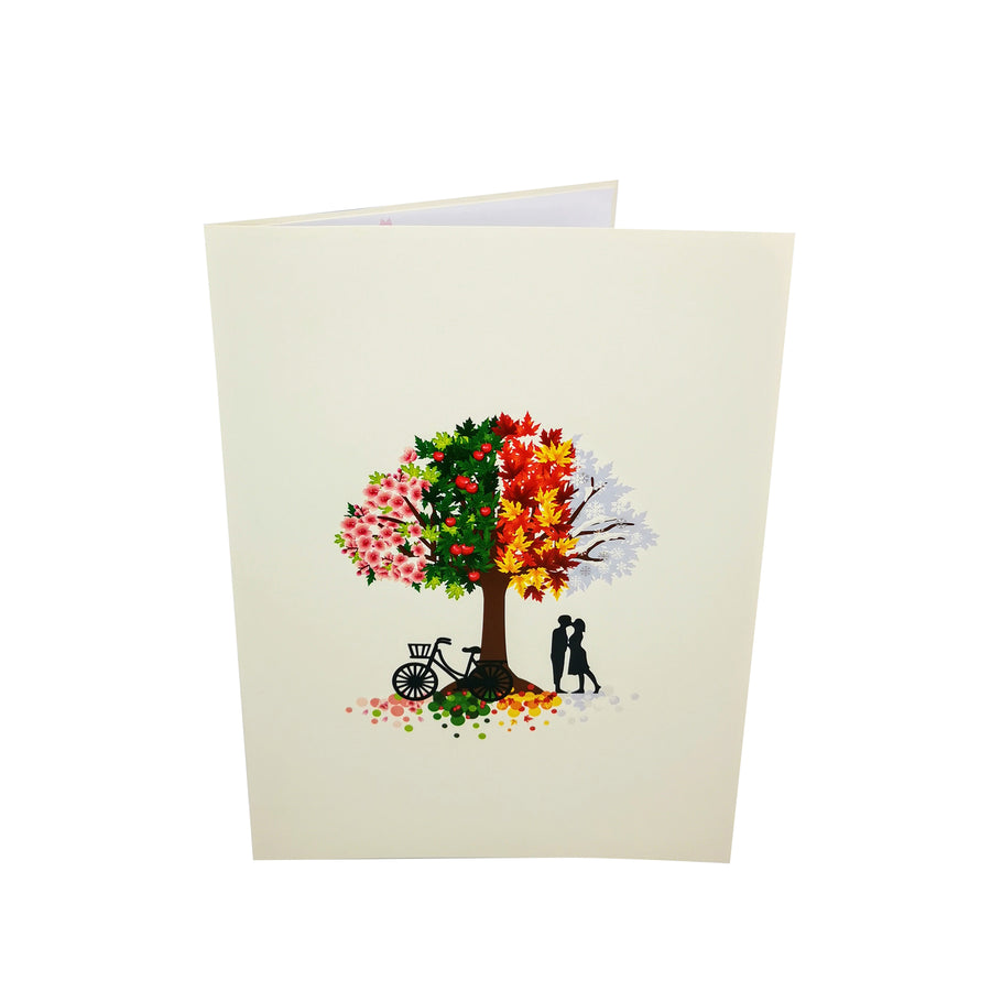 4 Seasons Romance Tree 3D Pop Up Card UK