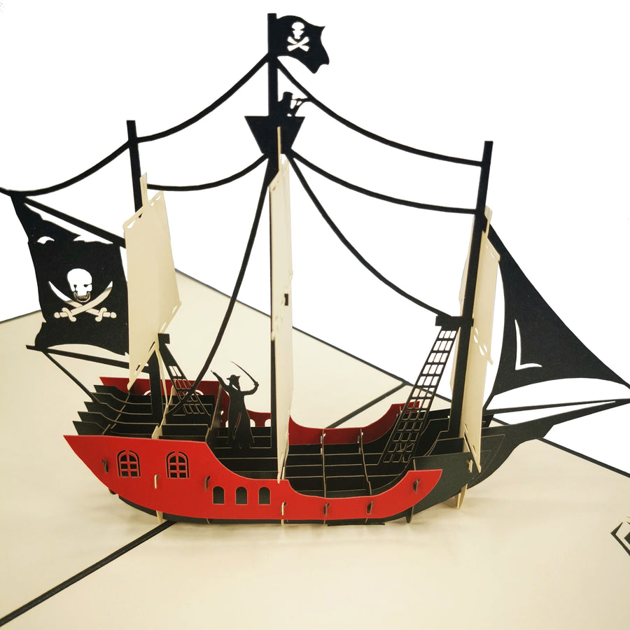 Pirate Ship Popup Card UK