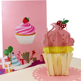 Strawberry Birthday Cupcake 3D Pop Up Card UK
