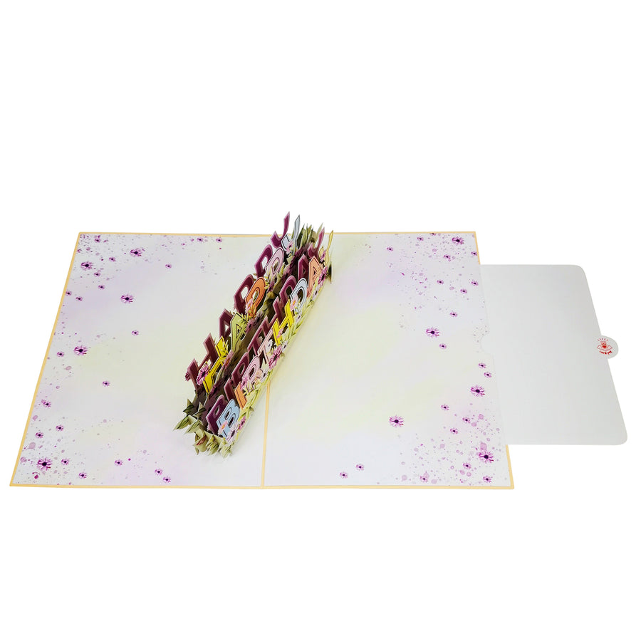Pastel Happy Birthday 3D Pop Up Card UK