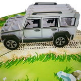 Jeep 4x4 Off Road Car in White Pop Up Card UK