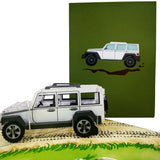 Jeep 4x4 Off Road Car in White Pop Up Card UK