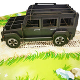 Jeep 4x4 Off Road Car in Black Pop Up Card UK